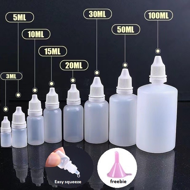 【COD】50/100個裝 3ml 5ml 10ml 100ml 眼藥水瓶PE分裝瓶水乳分裝瓶小滴瓶 塑料滴瓶