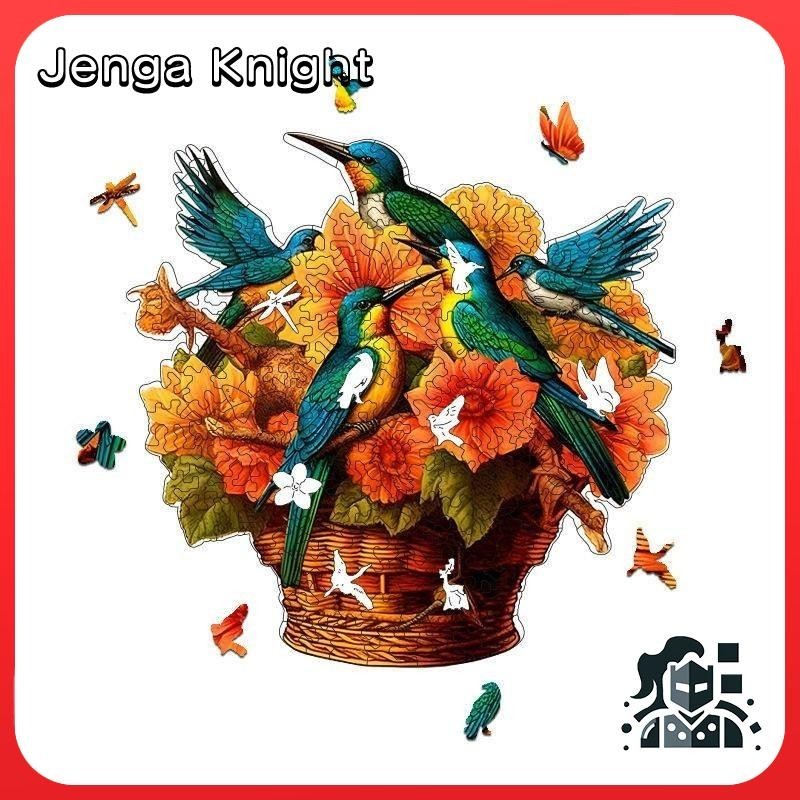 【Jenga Knight】3D立體拼圖鳥巢花籃造型拼圖不規則造型兒童禮物