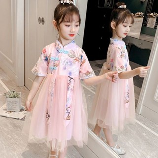 限時特惠女童洋裝夏新款漢服兒童女中國風復古衣服裙子夏季女孩旗袍
