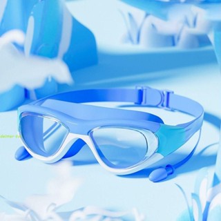 DELMER游泳眼鏡8-13年大框架舒適硅膠兒童泳鏡孩子們兒童抗紫外線潛水衝浪護目鏡高清游泳眼鏡