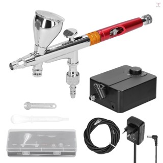 多用途專業 T218 0.3 毫米噴槍最大 30PSI 氣泵套裝,用於模型製作 DIY 藝術繪畫
