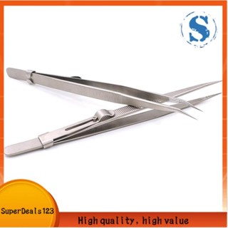 [SuperDeals123] 2pcs 精密鑷子,模型愛好製作工具,升級彎曲直平頭不銹鋼鑷子