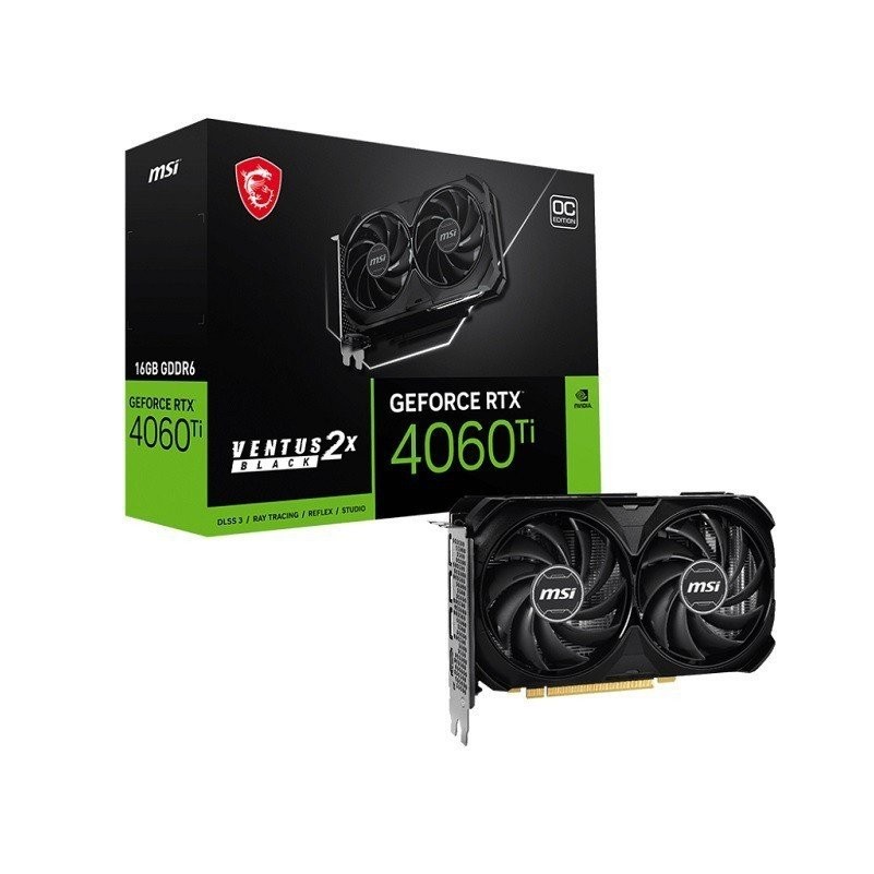 微星萬圖事業部GeForce RTX 4060 Ti VENTUS 2X 黑色 16G OCE電力展示