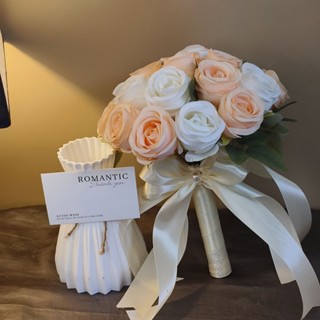 特價 新款新娘手捧花結婚仿真花韓式玫瑰領證接親仿真花拍照道具花束球玫瑰花束 香皂花 仿真花 生日禮物 情人節 交換禮物