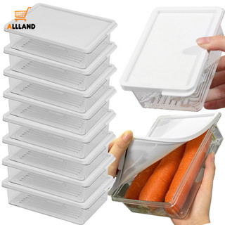 長方形透明食品密封儲物盒 - 冰箱冷凍肉盒 - 廚房蔬菜保鮮容器