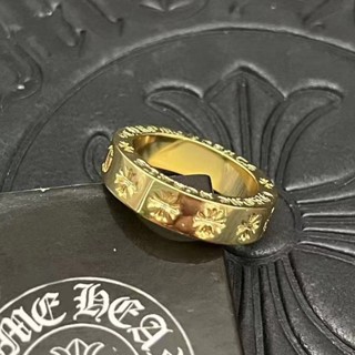 CHROME HEARTS S925戒指/潮牌22K永恆forever戒指/男女純銀鍍金歐美嘻哈十字架對戒