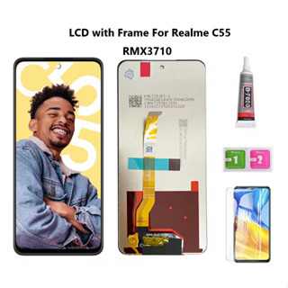 原廠 REALME C55 RMX3710 LCD 顯示屏帶框架螢幕總成螢幕總成玻璃面板元件