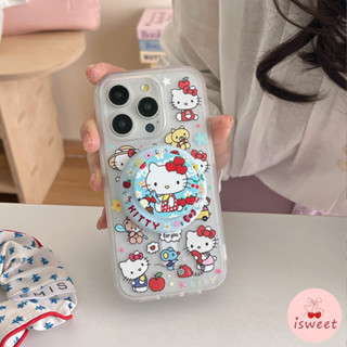 卡通 Apple Kitty 貓支架支架手機殼相容 iPhone 16 15 14 13 Pro Max 16Proma