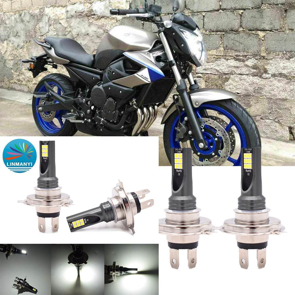 山葉 適用於雅馬哈 XJ6 600 XP 500 A 2012-2023 2x 白色 LD LED 燈泡頭燈轉換套件