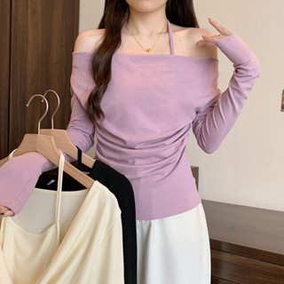實拍大碼胖mm設計感假兩件上衣女秋季長袖T恤M-4XL