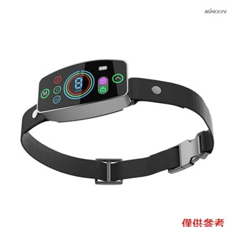 彩屏智慧寵物止吠器 防水狗項圈帶震動聲音8等級 寵物訓練用品 內建電池 黑色