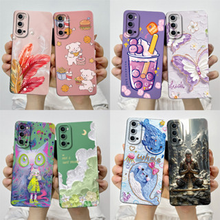 適用於 OPPO Reno4 5G 手機殼 Reno 4 5G CPH2091 矽膠 TPU 軟甜彩繪手機殼印花防震保護
