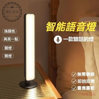 【二小姐臻】智能語音檯燈 語音智能燈 聲控 語音控製燈 USB檯燈 四檔可調聲控 日光燈 床頭燈 led小夜燈 感應夜燈