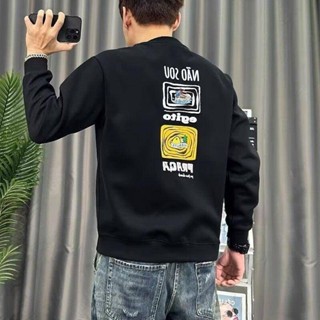 KK男裝 臺灣現貨 大學T 2024秋季新款卡通印花衛衣男圓領潮牌百搭男生外套上衣打底衫