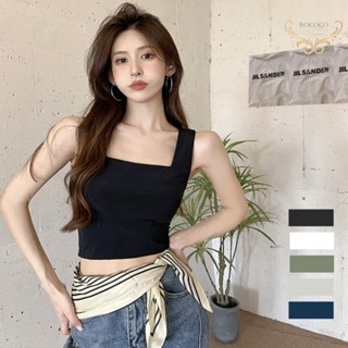 【洛可可】冰絲 無痕 寬肩方領背心 帶胸墊免穿內衣 女裝 衣服 短版上衣 涼感 冰絲背心 冰絲小可愛 【1955VE】