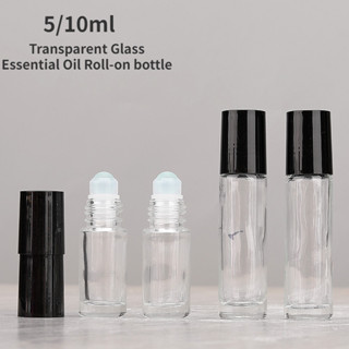 5ml 10ml 透明玻璃精油滾珠香水瓶旅行可再填充滾珠小瓶