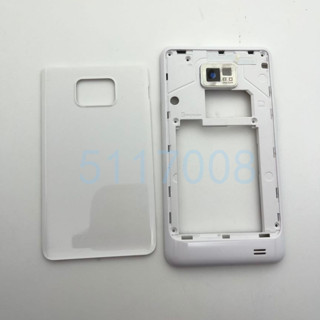 SAMSUNG 適用於三星 Galaxy S2 II I9100 9100 中框 + 後面板後電池蓋門更換零件的完整外殼