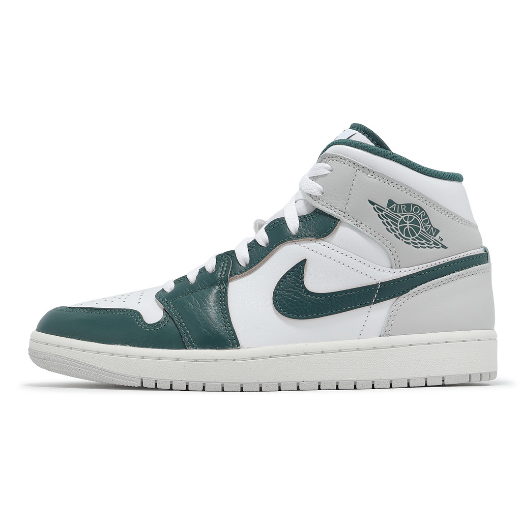 Nike 休閒鞋 Air Jordan 1 Mid SE 男鞋 白 灰 綠 AJ1 [ACS] FQ7720-103
