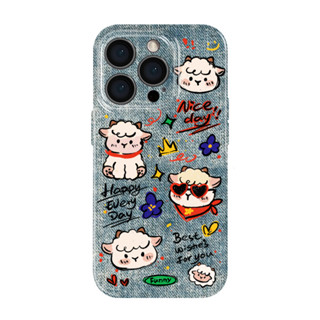 適用於iPhone15Promax可愛牛仔小羊mate60華為pura70菲林手機殼硬殼vivox100Ultra蘋果1