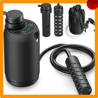 Greeshow【GS-2801】電動攜帶淨水器｜防災登山露營必備濾水神器｜LED燈｜附2組濾芯｜【正規品】