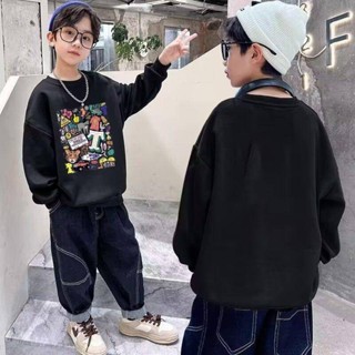 JUSTIN 臺灣現貨 兒童長袖 秋冬款休閒百搭男孩冬季炸街冬裝童裝男童帥氣衛衣2024新款兒童上衣打底