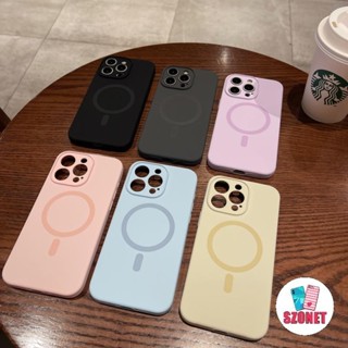 純色矽膠磁吸無線充電適用於 iPhone 15 14 13 12 11 Pro Max 15 Plus