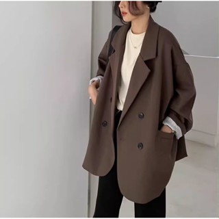實拍韓版美裝胖MM大碼女裝『40-150㎏可穿』L-4XL胖mm秋冬季新款鹽係氣質高階感西裝外套特大碼胖妹妹休閒顯瘦外套
