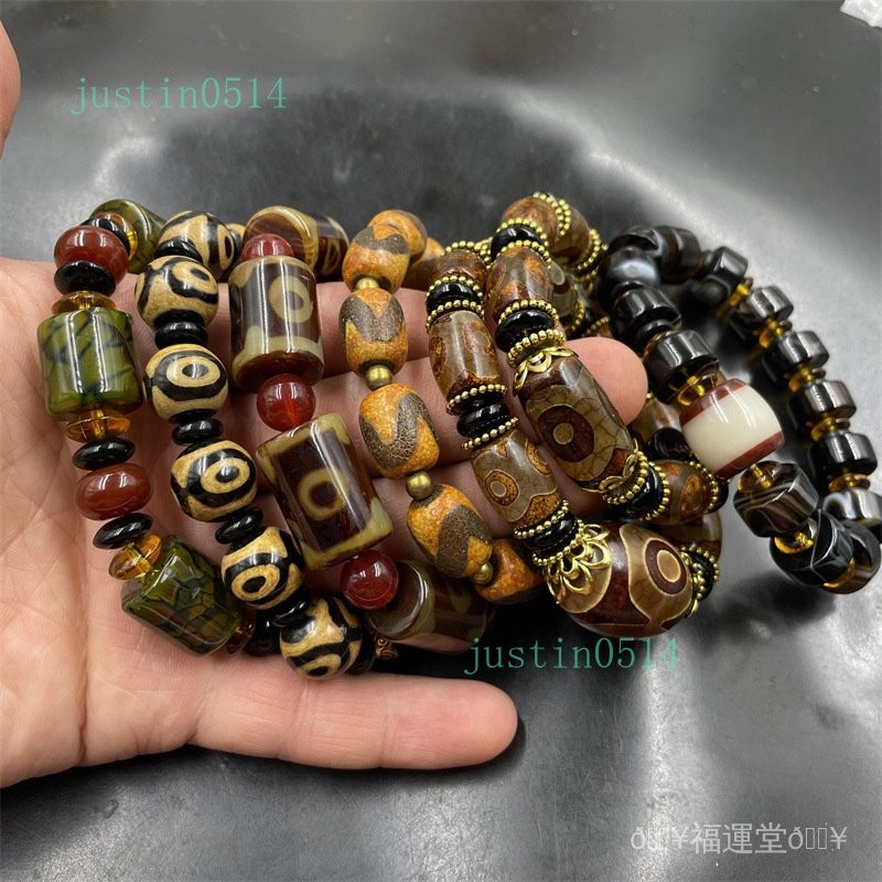 龍紋三眼天珠　護摩供養 型四特殊老料三眼天珠– 添晴天珠文玩龍宮舍利