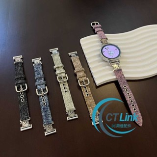 休閒小熊 帆布牛仔 適用 三星 Galaxy Watch 6 5 4 小米 佳明 18mm 20mm 22mm 替換錶帶