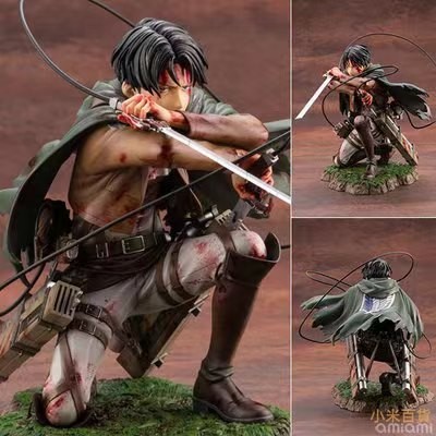 💗台灣出貨💗進擊的巨人 兵長 戰損 血戰 公仔 模型 GK 景品 盒裝 手辦 動漫 周邊 利威爾 桌面 機箱 擺件