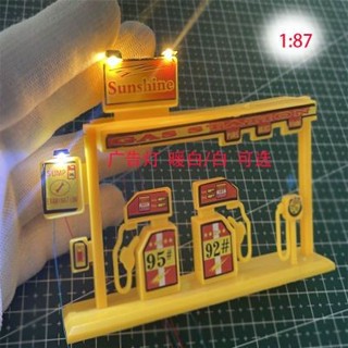 🌸臺灣熱賣🌸 微縮模擬戶外廣告看板 探照射燈模型沙盤 DIY燈頭 1:6487/1:67比例微觀