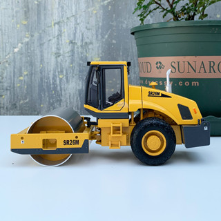 【精品】現貨原廠1:35山推SR260M單鋼輪壓路機 山推小松機械工程車合金模型