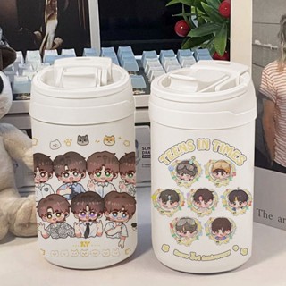 💕臺灣出貨TNT時代少年團雙飲保溫杯大容量咖啡杯便攜帶高顏值不鏽鋼水杯子保溫水壺 戶外保溫杯 運動水壺 水杯 水瓶
