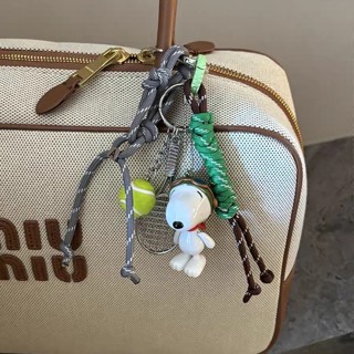 原創設計飛行員Snoopy史努比miu風編織繩吊飾包包配飾
