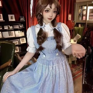 原創第五人格小女孩演繹之星桃樂絲cos服裝cosplay吊帶裙格子連衣裙嚴選