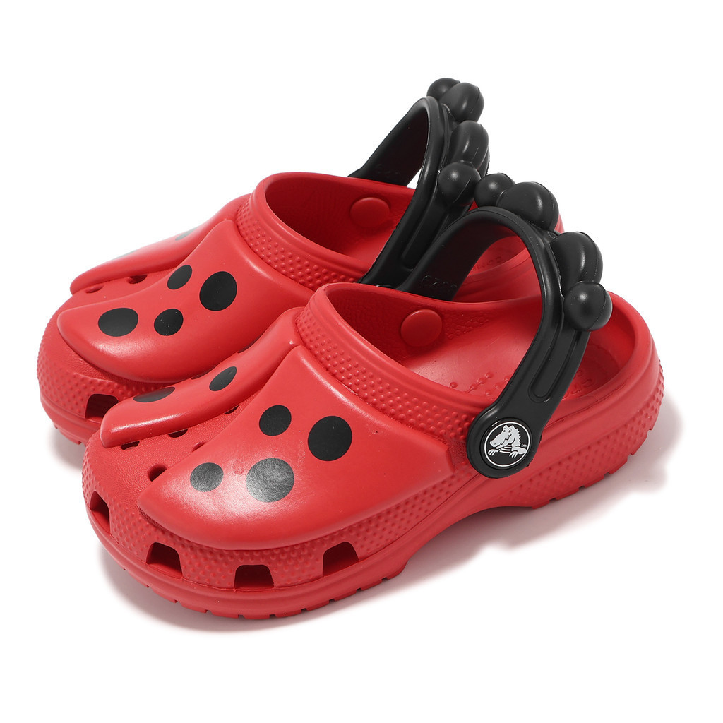 Crocs 涼鞋 Classic Clog 中童 小朋友 紅 黑 瓢蟲 卡駱馳 洞洞鞋 [ACS] 2100166WG