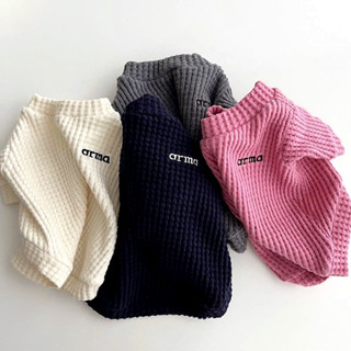 寵物秋季華夫格打底衫 字母刺繡狗狗衣服 寵物秋冬衣服 狗狗保暖衣服 寵物打底衫 泰迪比熊博美貴賓雪納瑞貓咪小狗狗衣服