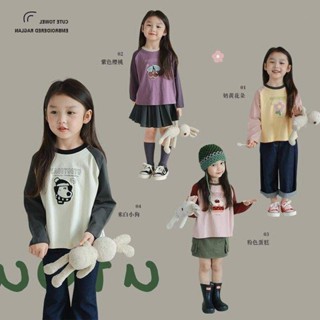 Smile Kids 女童長袖 臺灣出貨 女童秋季新款長袖T恤兒童春秋洋氣打底上衣兒童t恤長袖