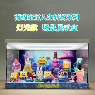 公仔收納 收納盒 POPMART 泡泡瑪特 海綿寶寶人生轉場係列手辦潮流盲盒場景展示盒