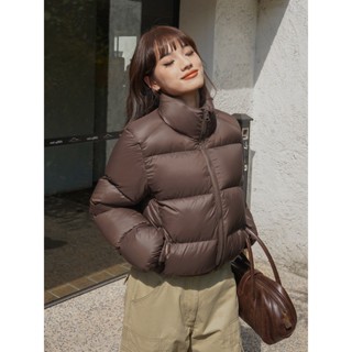 【HOT 本舖】 咖色立領服女短款小個子冬季韓版加厚麵包服外套