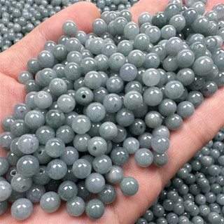 宏雲Hongyun-jf-(10pcs)- 天然翡翠a貨危地馬拉料散珠圓珠冰藍水手鍊項鍊配飾編織珠子批發
