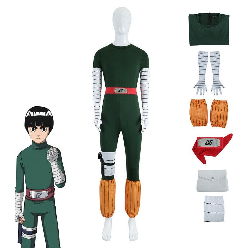 進店立減+品質現貨>cos服 動漫cos服 火影忍者cos服新世代木葉李洛克cos服全套連身衣動漫cosplay套裝