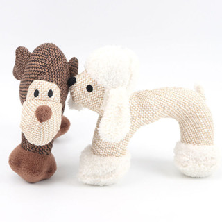 【PetBaby寵物精靈】寵物發聲玩具 狗玩具 棉麻毛絨發聲狗玩具 大象猴子拱形寵物玩具