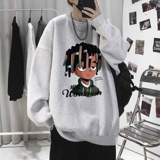 NANS 臺灣現貨 男生長袖 衛衣男款2024新款春秋款青少年美式嘻哈寬鬆潮流圓領無帽外套上衣