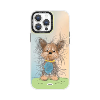 適用於iPhone15promax蘋果13小米14華為pura70Ultra凌亂炸毛狗狗Magsafe磁吸手機殼vivo