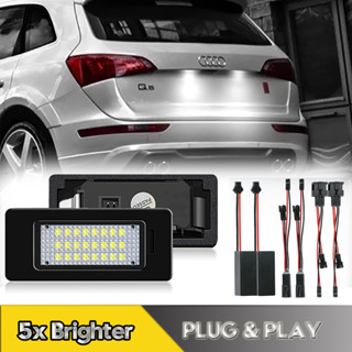 2 件適用於奧迪 A3 A4 A5 A6 A7 Q3 Q5 Q7 TT A1 S3 S4 S5 S6 LED 牌照燈汽車