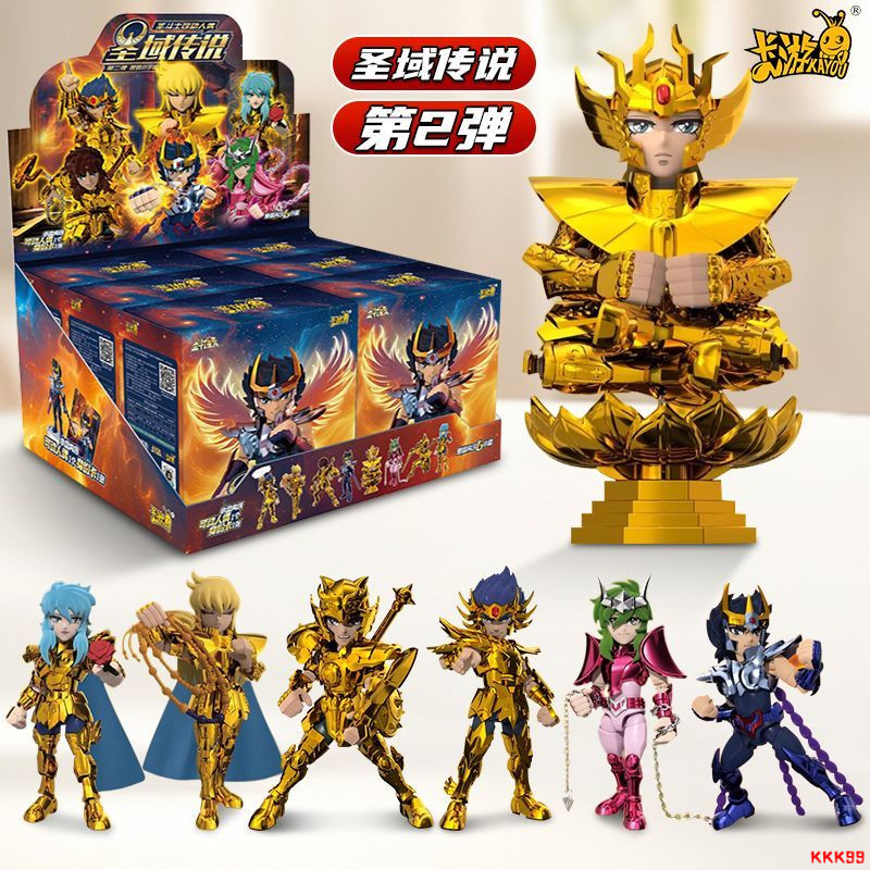 新品現貨 卡遊聖鬥士星矢聖域傳説第二彈燃燒小宇宙 可動人偶 黃金處女座隱藏款 中盒 拚裝人偶 公仔玩具