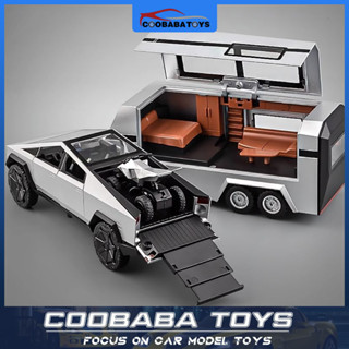 CBB 1:32 Tesla Cyber truck Pickup RV 合金壓鑄汽車模型玩具兒童男孩成人系列快速發貨