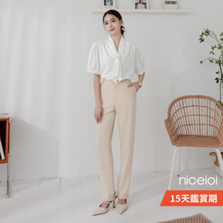 niceioi 幹練女BOSS高腰俐落西裝褲 女裝