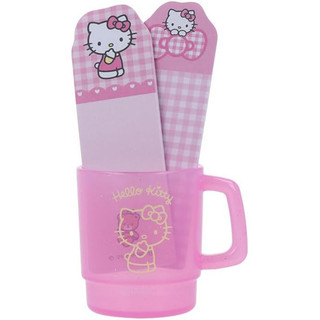 日本 sun-star 三麗鷗 Sanrio Characters 造型標籤貼/ 馬克杯收納盒/ Hello Kitty/ 粉紅 eslite誠品